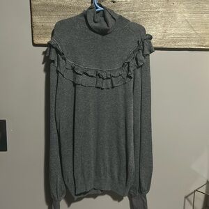 BCBG Maxaria Y2K yoke ballon sleeve turtleneck sweater